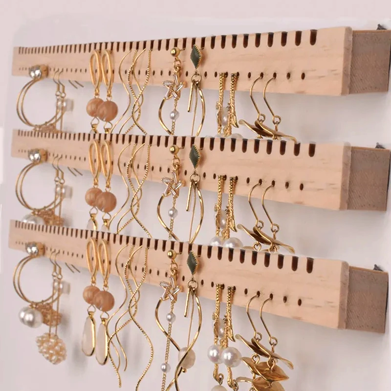 Necklace Earring Jewelry Display Stands Wooden Wall Jewelry Display Storage Store Holders Exhibitor