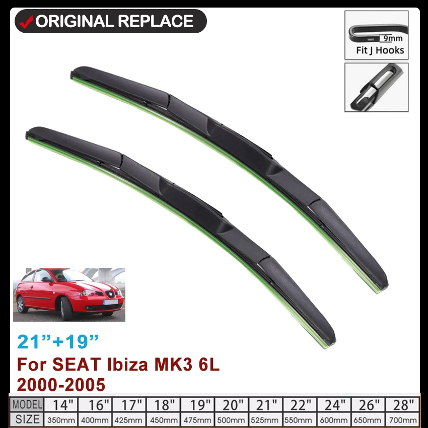 Car Windshield Wiper Blades Fit For SEAT Ibiza MK3 6L Wiper Blades Soft Rubber Auto Front Windscreen 2002 2003 2004 2005 21\