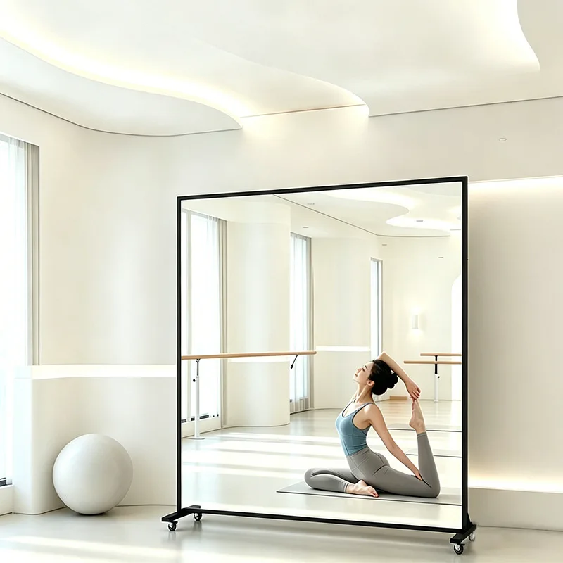 Vertical full-length mirror Dance mirror Movable household with