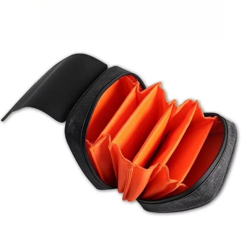 Waterproof Oxford Camera Lens Filter Storage Bag  6-Section Layer Round Camera Filter Organizer Small Camera Accessories Case