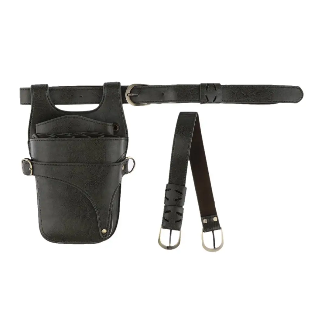 

Real Leather Hairdresser Scissors Pouch Salon Holster Barber Waist Bag Organizer for Professional Hair Cutting Tools