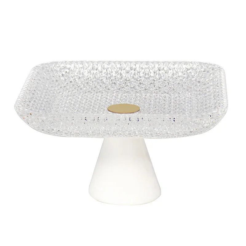 

White large fruit plate, multi-functional storage living room dining room desktop dried fruit snack plate