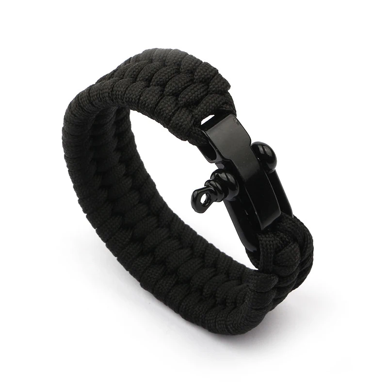 New Paracord Bracelet Men Handmade Weaven Adjustable U Shape Mountaineering Camping Rescue Braclet Accessories Pulsera Hombre