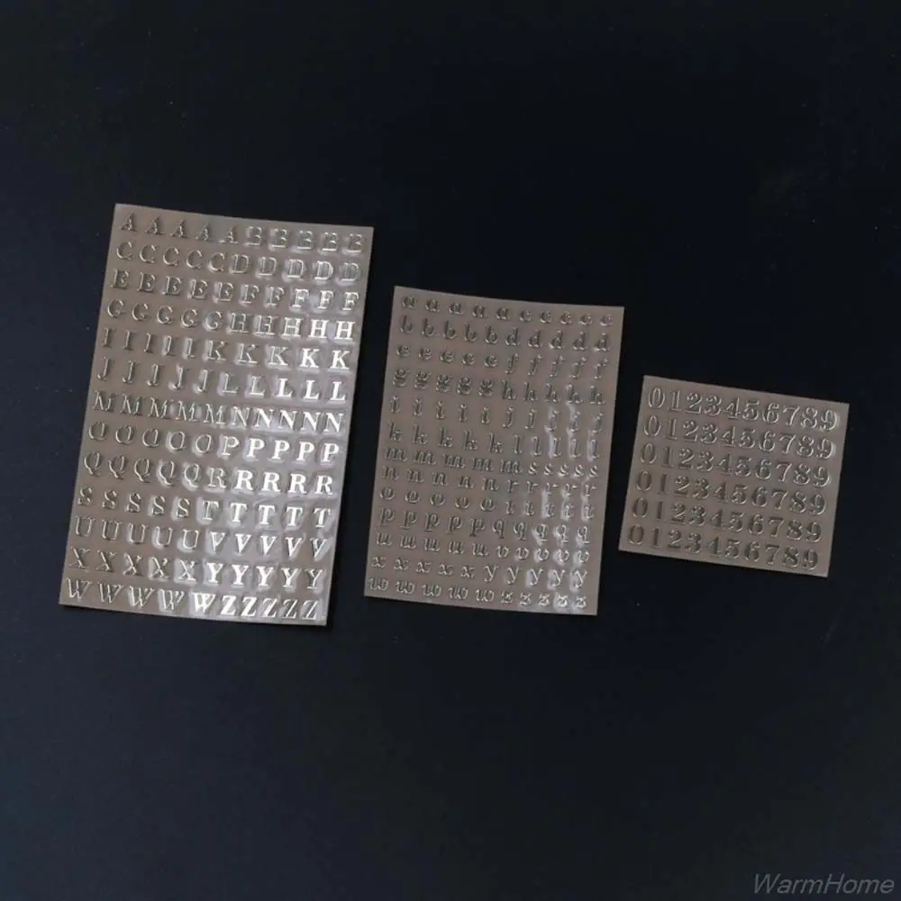 문자 에폭시 송진 필러 골드 & 실버 청키 글리터 알파벳 스티커 숫자 스티커, 에폭시 필링 스티커 라벨 스티커