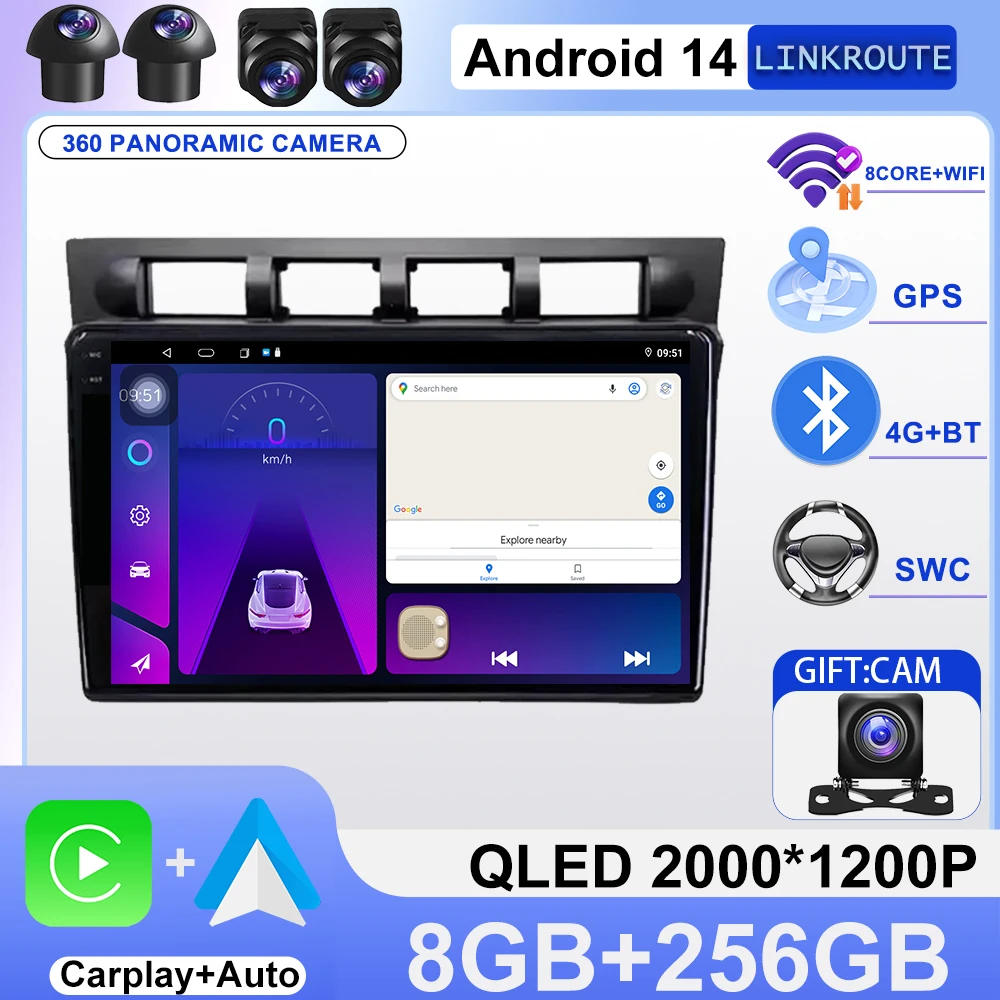 WIFI GPS Navigation Head Unit Autoradio Auto，Carplay Car Multimedia For Kia Morning Picanto 2004-2007 Radio 2 Din Android Stereo