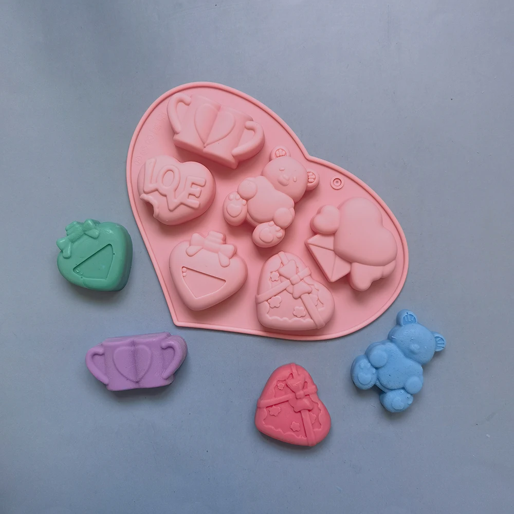 Engel Liebe Herzförmige Silikon Schokolade Form Kuchen Backen Werkzeuge Handgemachte Seife Kerze Form Valentinstag Dekorative Geschenk