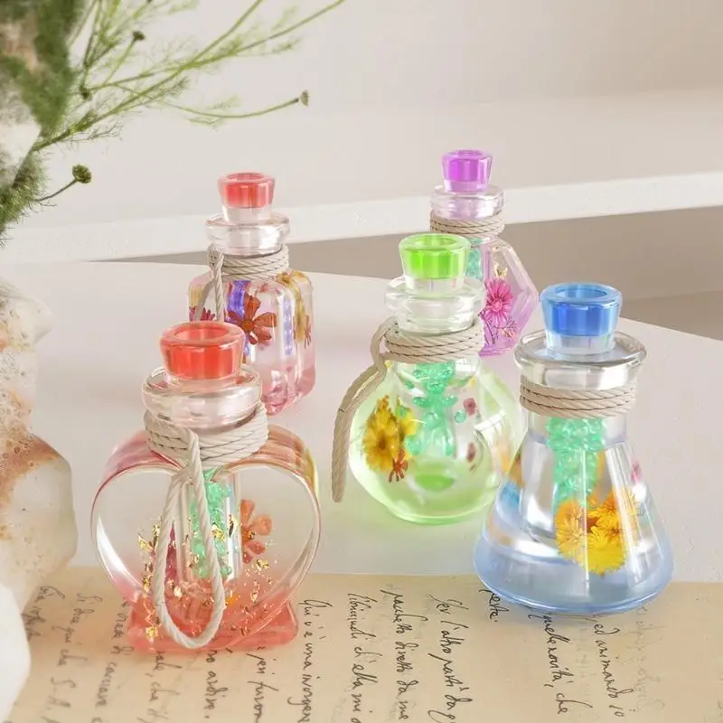 DIYs Epoxy Resin Drift Bottle Mold Heart Shaped Wishing Bottle Night Light Silicone Molds Jewelry Pendant for Craft 