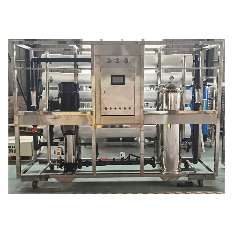 مضخة نطاق المياه الخام والمكونات الأساسية PLC آلة تحلية المياه الجوفية 20000 لتر / ساعة مع TDS1000 إلى 10000