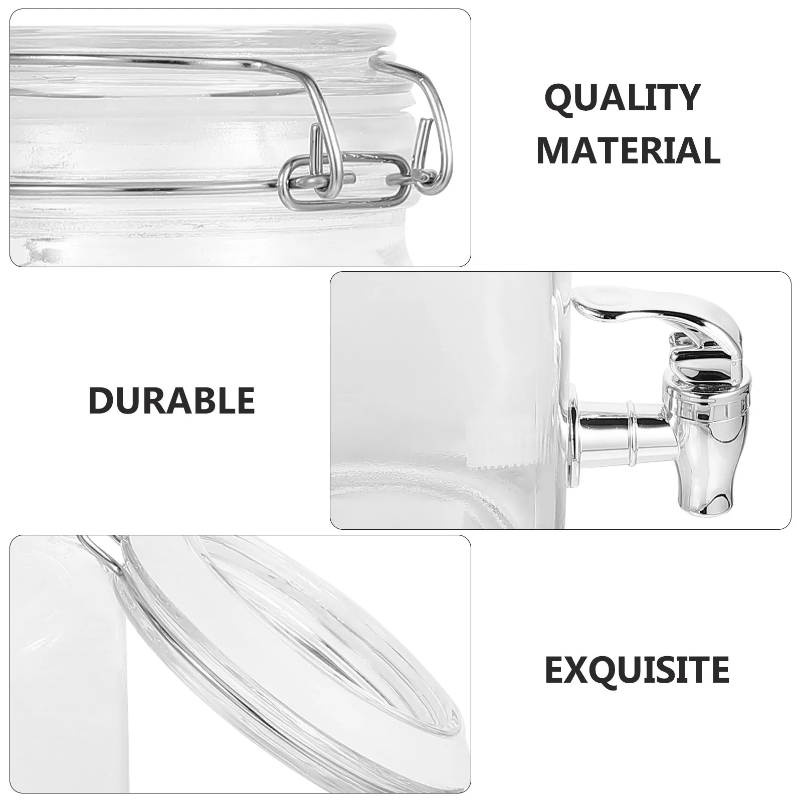 

1Pcs Fruit Juice Storage Jar High-Grade Glass Sealed Drink Dispenser with Tap for Home Bar Kitchen Beverage Container