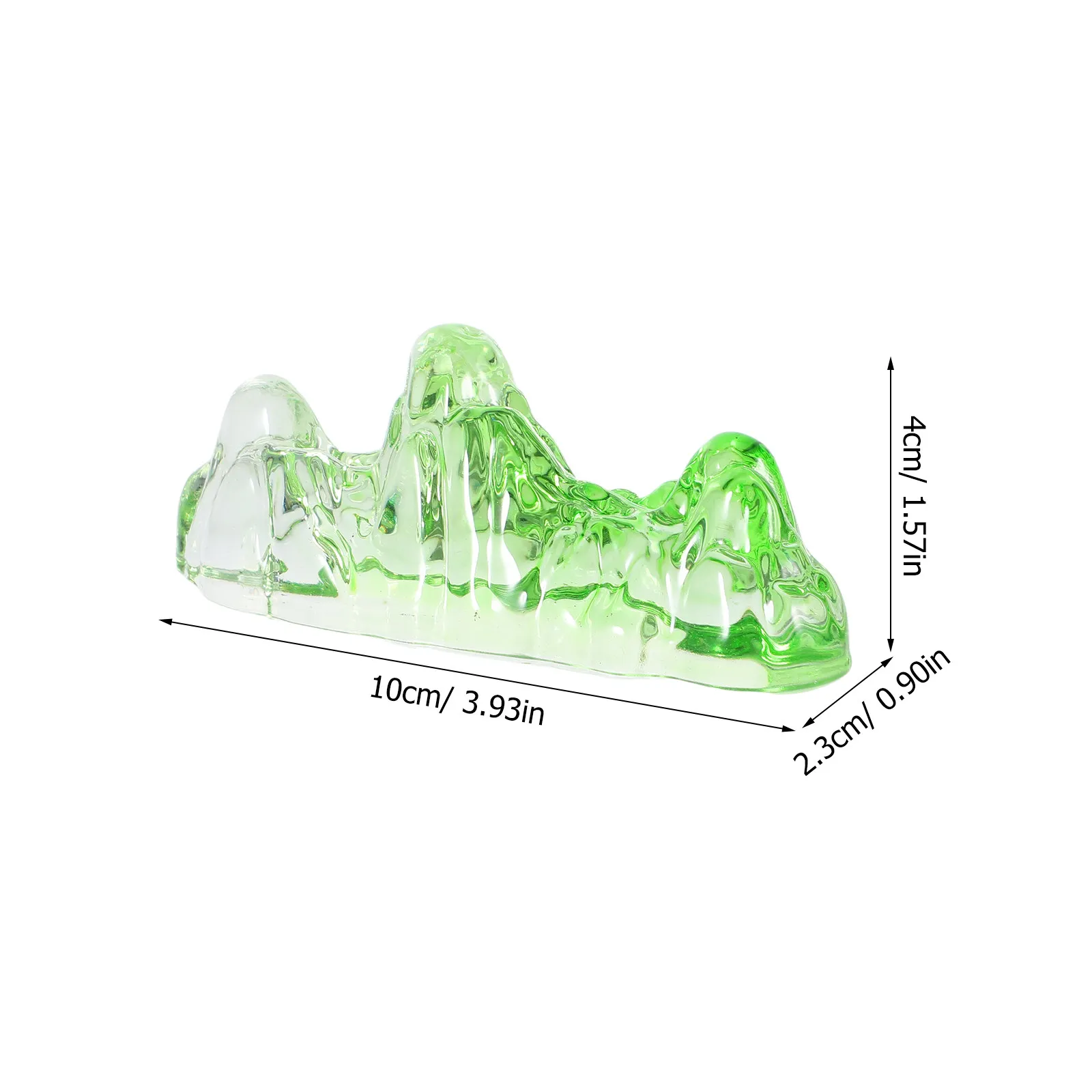 Glass Calligraphy Brush Holder Mountain Design Crystal Clear Finish Multifunctional Calligraphy Brush Rest Paperweight Chinese