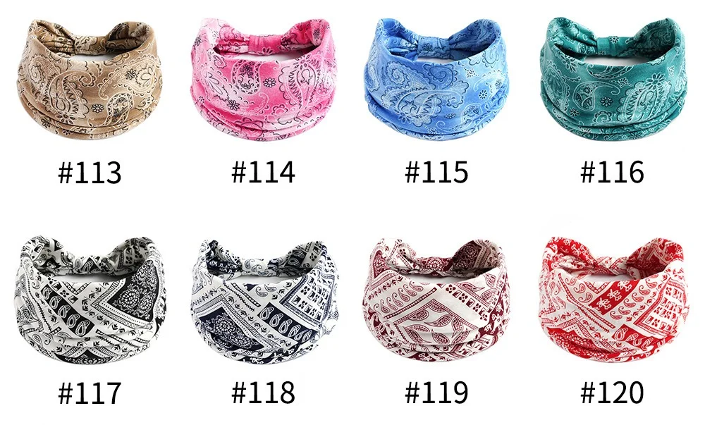 Breite Boho Stirnbänder für Frauen Mädchen elastische Turban Headwrap Knoten rutsch feste Haar bänder Sport Yoga Laufen Stirnband Haarschmuck – Detail 9