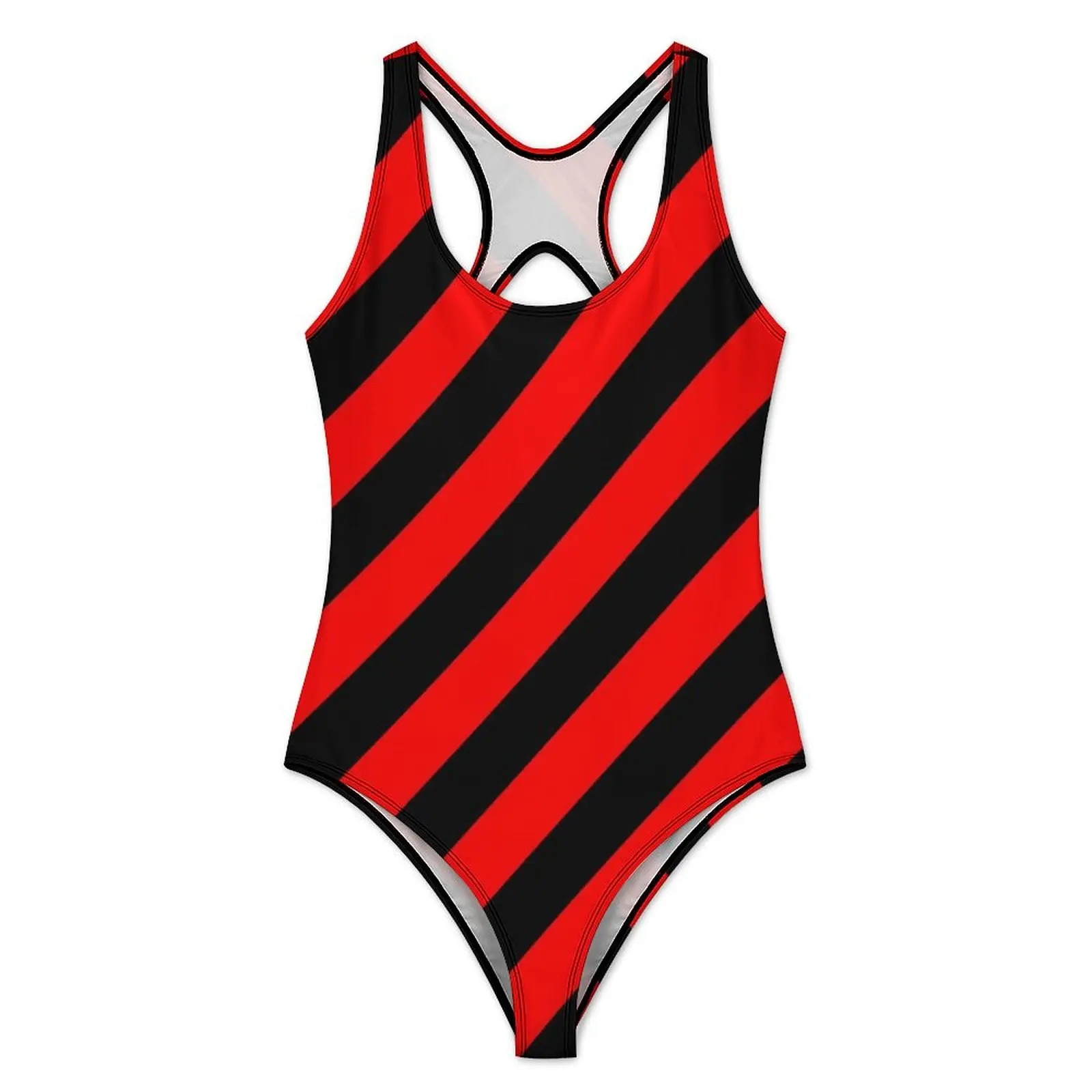 Diagonal Striped Swimsuit Albania National Flag One Piece Swimwear Push Up Novelty Bathing Suits Sexy Vacation Bath Swimsuits