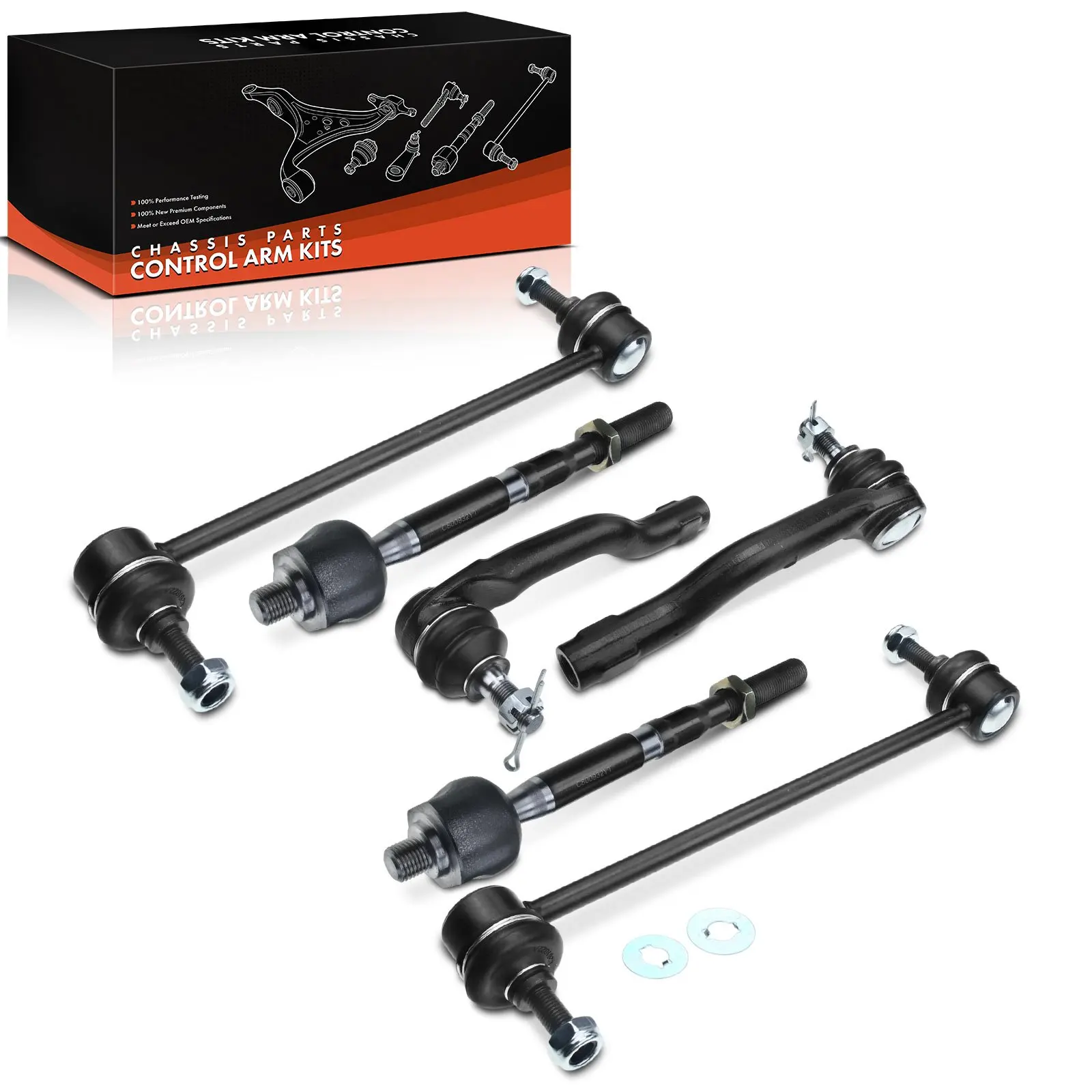 Frankberg 6-teilig Querlenker Satz Vorderachse für Mazda 2 DE DH 2010-2015 ES800941 YL8Z5K483AA ES800942 EV800932 K80104