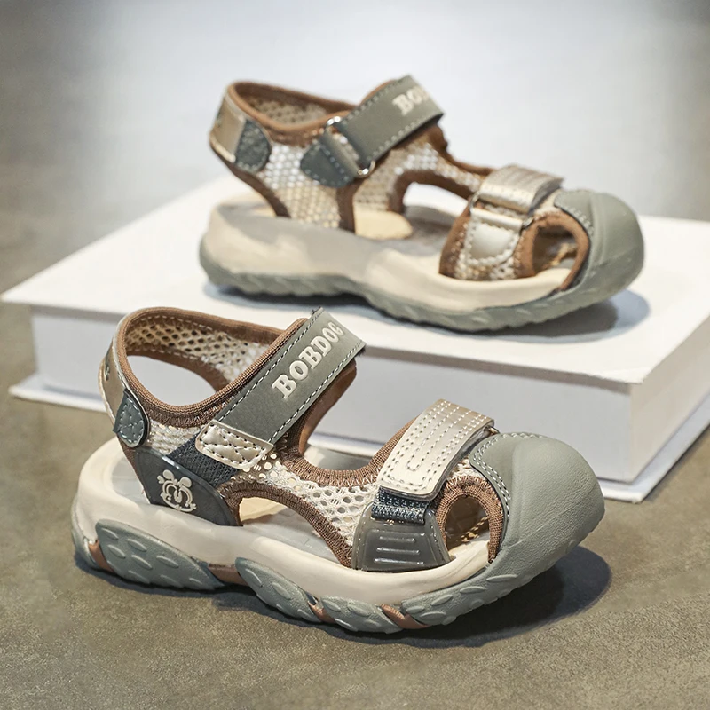 

Summer Children’s Sports Sandals Closed-Toe Boy's Casual Sandals Soft Sole Anti-Slip Big Kid's Leisure Beach Shoes