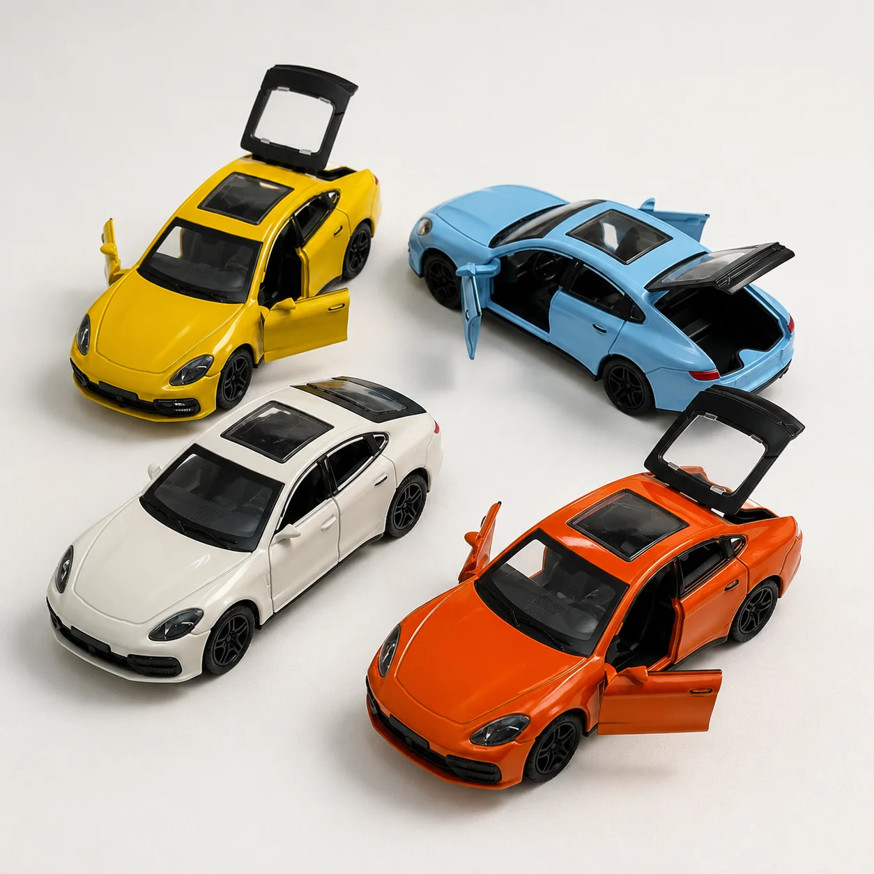 (Corrugated Box) 1/36 Scale, Sleek Sports Sedan Tabletop Ornament, Home Decoration Item, Metal Casting, the Best Gift.