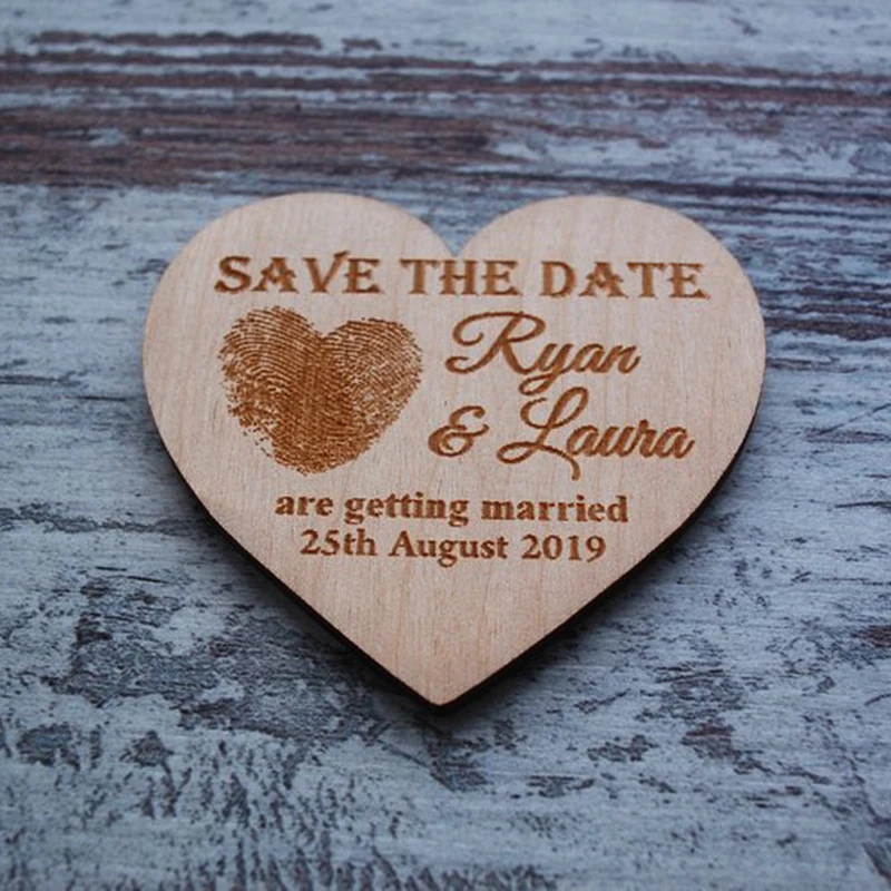 Wooden Fridge Magnet for Wedding Invitation, Save the Date Magnets, Rustic Magnets, Gift for Guests