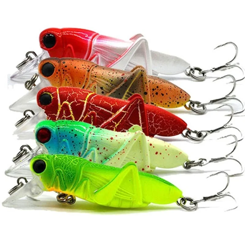 1Pcs Insect Bionic Fishing Lure 4g 8g Grasshopper Minnow Hard Bait Artificial Swimbait Bass Carp Pike Fishing Tackle