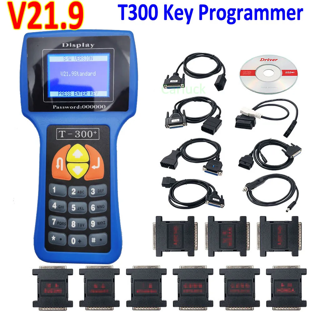 Programmatore chiave Auto T300 nuova versione V21.9 T 300 decodificatore chiave Transponder automatico T-CODE T-300 diagnostica inglese/spagnolo T300