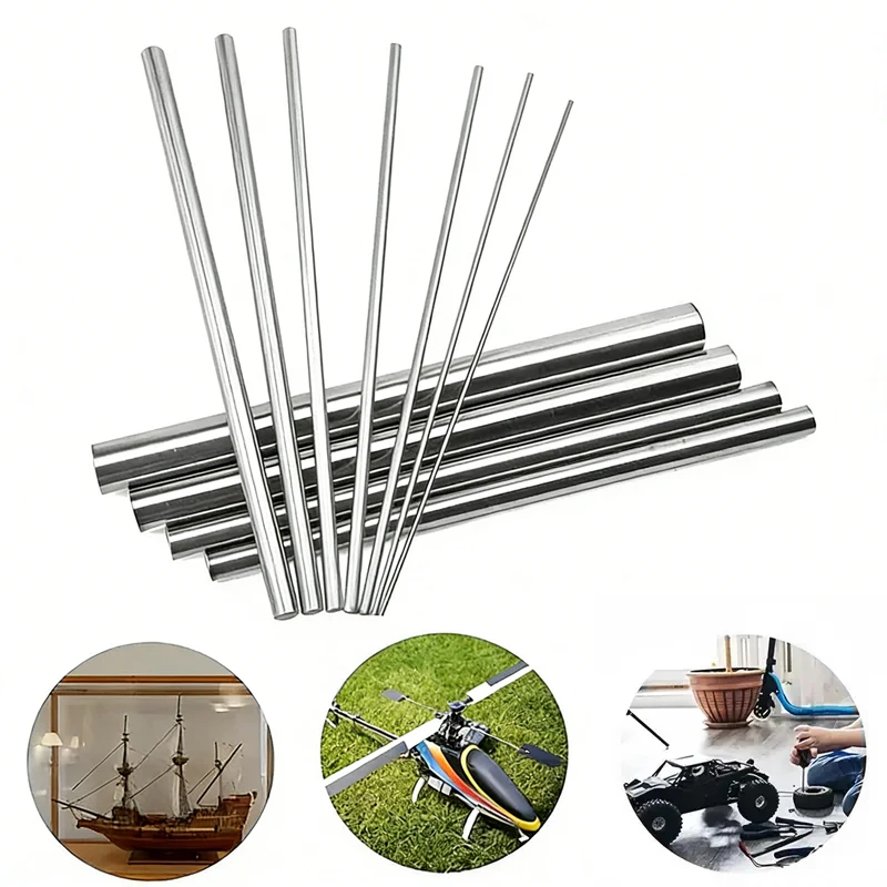 1/2/5pcs 304 Stainless Steel Solid Round Rod 100-500mm Lathe Bar for DIY Craft Tool Diameter 2mm 3mm 4mm 5mm 6mm 8mm 10mm