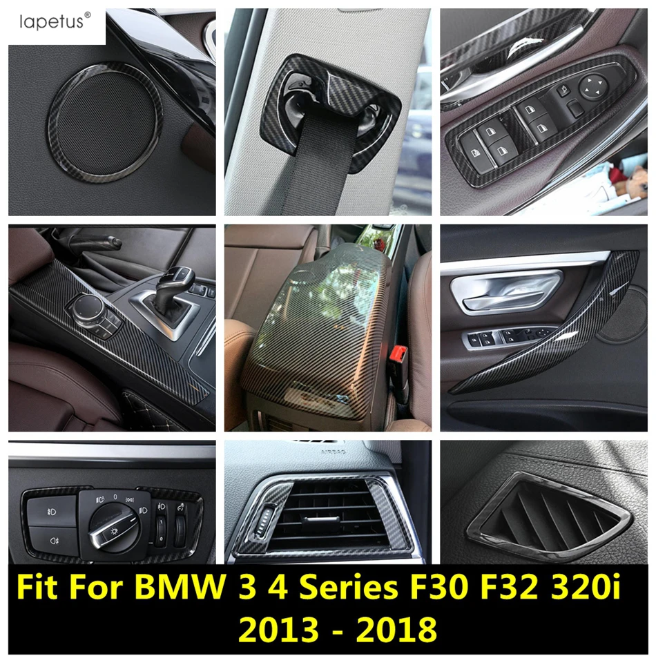 

Window Lift / Middle Air AC Panel / Head Light Cover Trim Carbon Fiber Accessories For BMW 3 4 Series F30 F32 320i 2013 - 2018