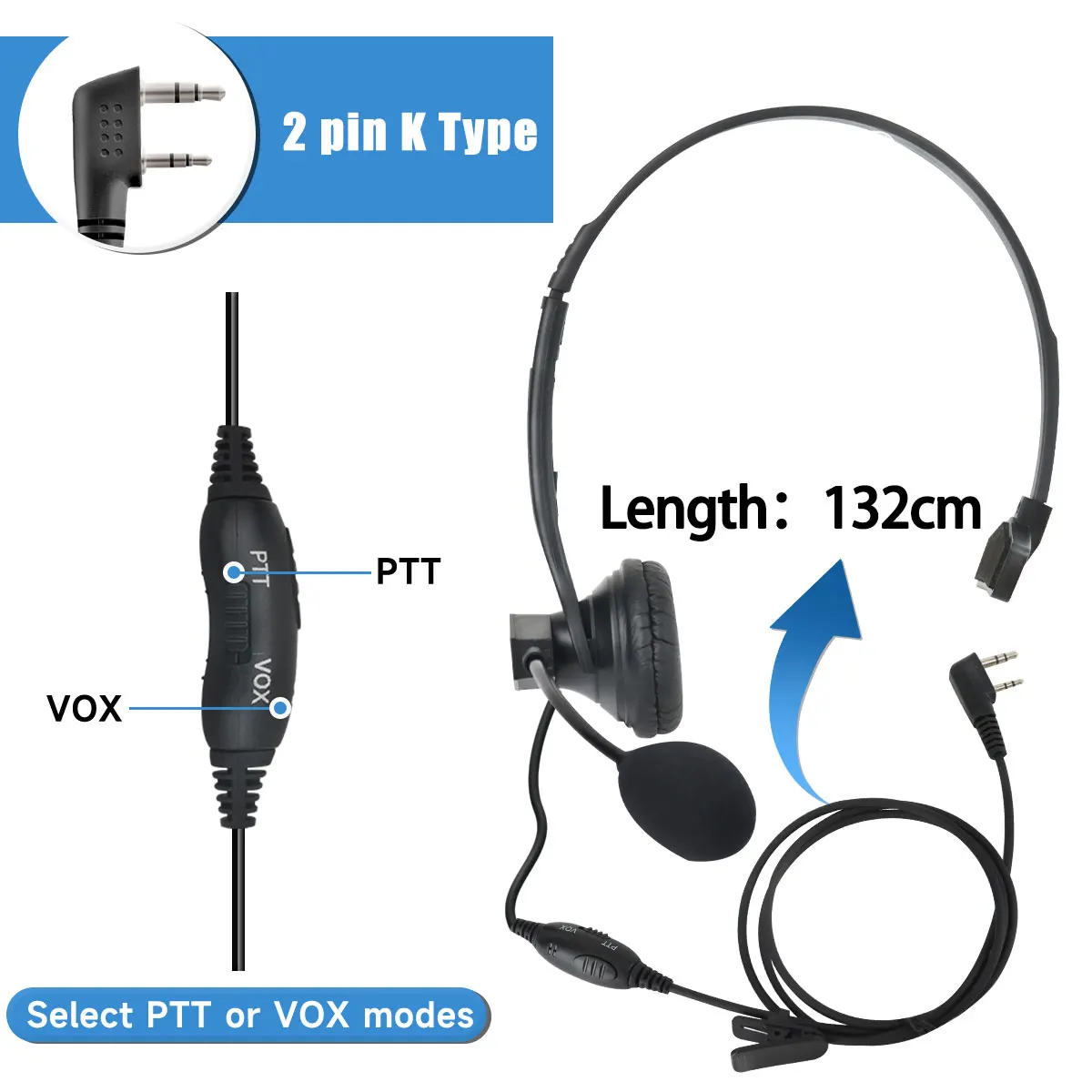 ABBREE Auricular táctico PTT compatible Baofeng Quansheng - imagen 2