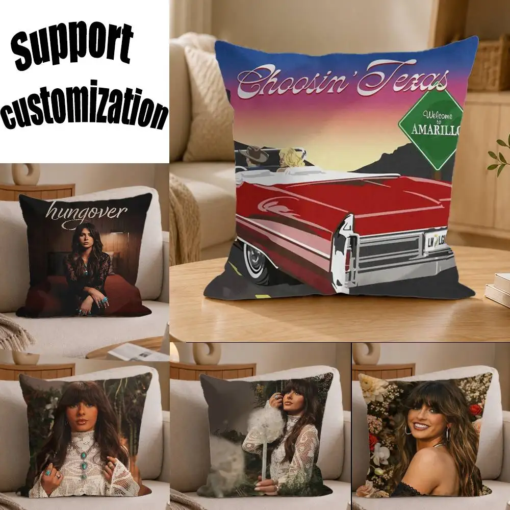 

Country-Singer E-Ella Langley-S Square Sofa Pillow Cover Solid Color Living Room Home Decor Cushion Case