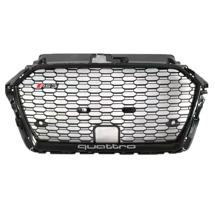 RS3  Grill Front ACC RS3 Car Grid Grille For audis A3 2017 2018 2019 NO LOGO  for audis A3 RS3 honeycomb front bumper grill