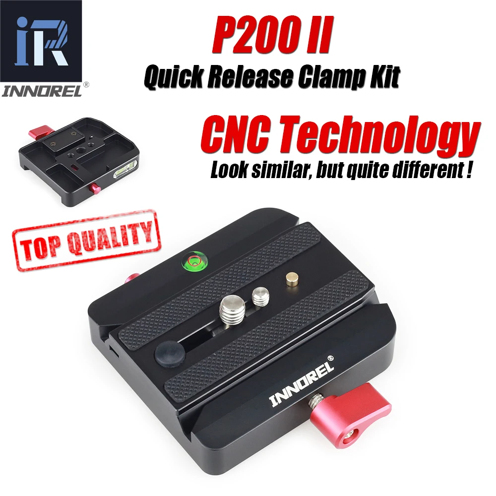 INNOREL Upgraded All CNC Process P200 II Quick Release Clamp Kit QR Plate Adapter For Manfrotto 501 500AH 701HDV 503HDV Q5 etc