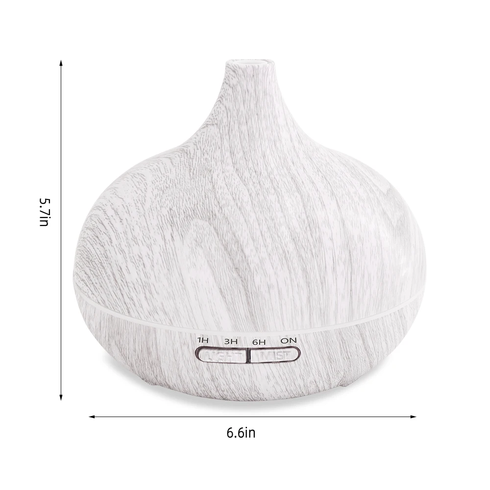 

550ml Wood Grain Essential Oil Diffuser Ultrasonic Aromatherapy Humidifier with Remote Control, 6 Bottles of Essential Oils, Au