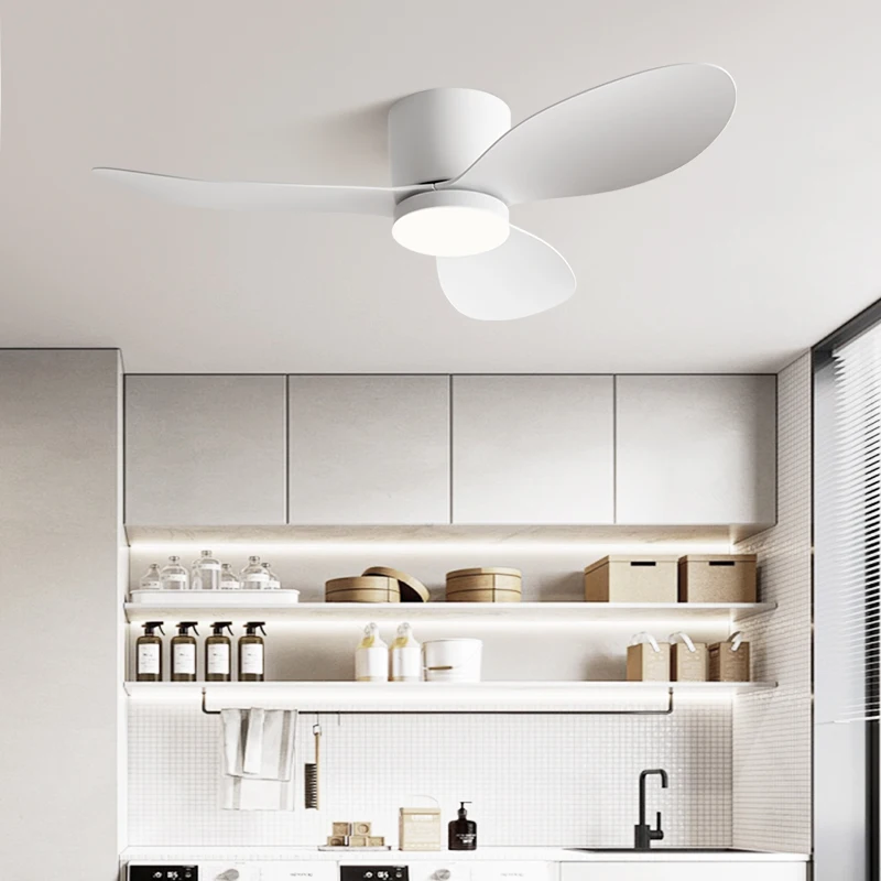 QINIWAKE 36/42/52 Inch Ceiling Fan 3-Color Light Quiet Operation Reversible Function Silent DC Motor for Dining Room Living Room