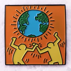 Artist Art Painting SAVE EARTH WORLD Enamel Pin Brooch Jewelry Collectibles
