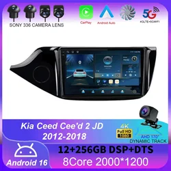 Android 16 Carplay Auto Car Radio For Kia Ceed Cee'd 2 JD 2012-2018 Navigation GPS Multimidia Video Player Audio Head Unit Wifi