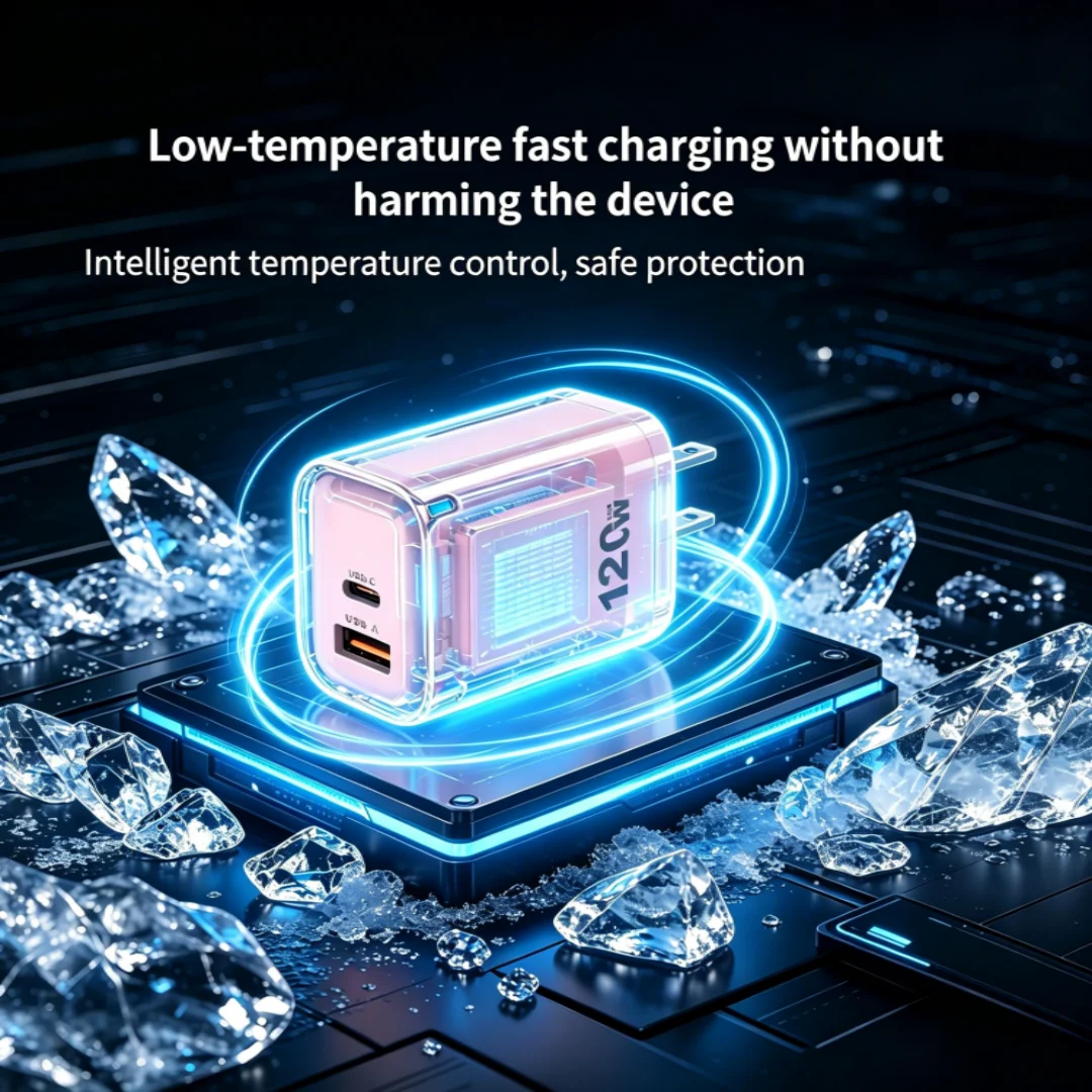 120W US Plug Dual Port PD Fast Charger Block USB A+Type C 2 Ports Mini Colorful Wall Charger Adapter For iPhone Samsung Xiaomi