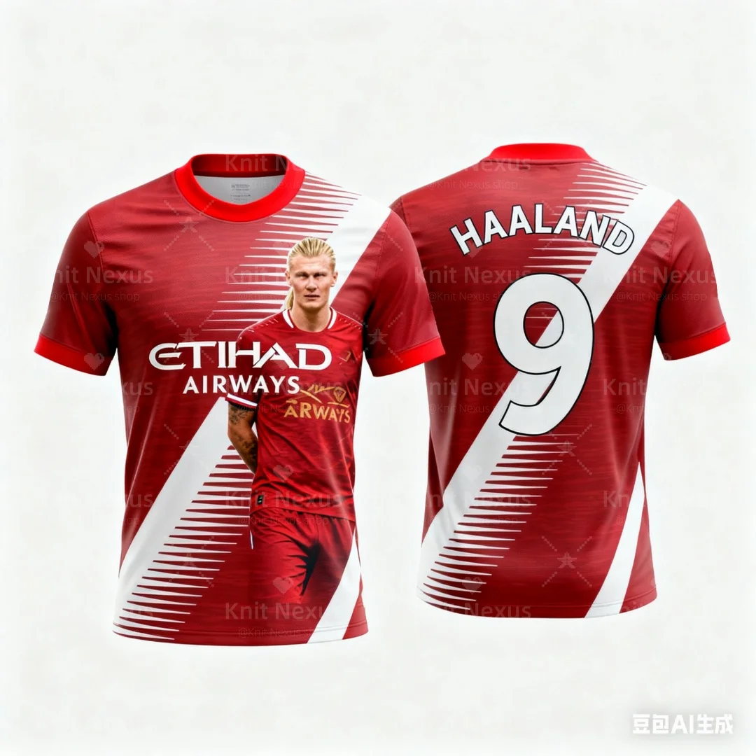 

Haaland's No. 9 football jersey 3d Printing Summer Sports Leisure Dry Quickly Men's T-Shirt Children's Clothing Tee Y2k Woman