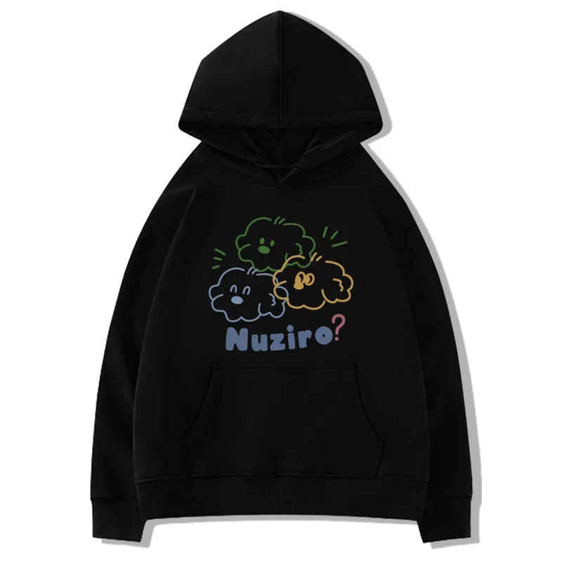 Hoodie cetakan lucu kasual uniseks, Hoodie bercetak kartun putih awan grafis untuk wanita musim dingin musim gugur kasual