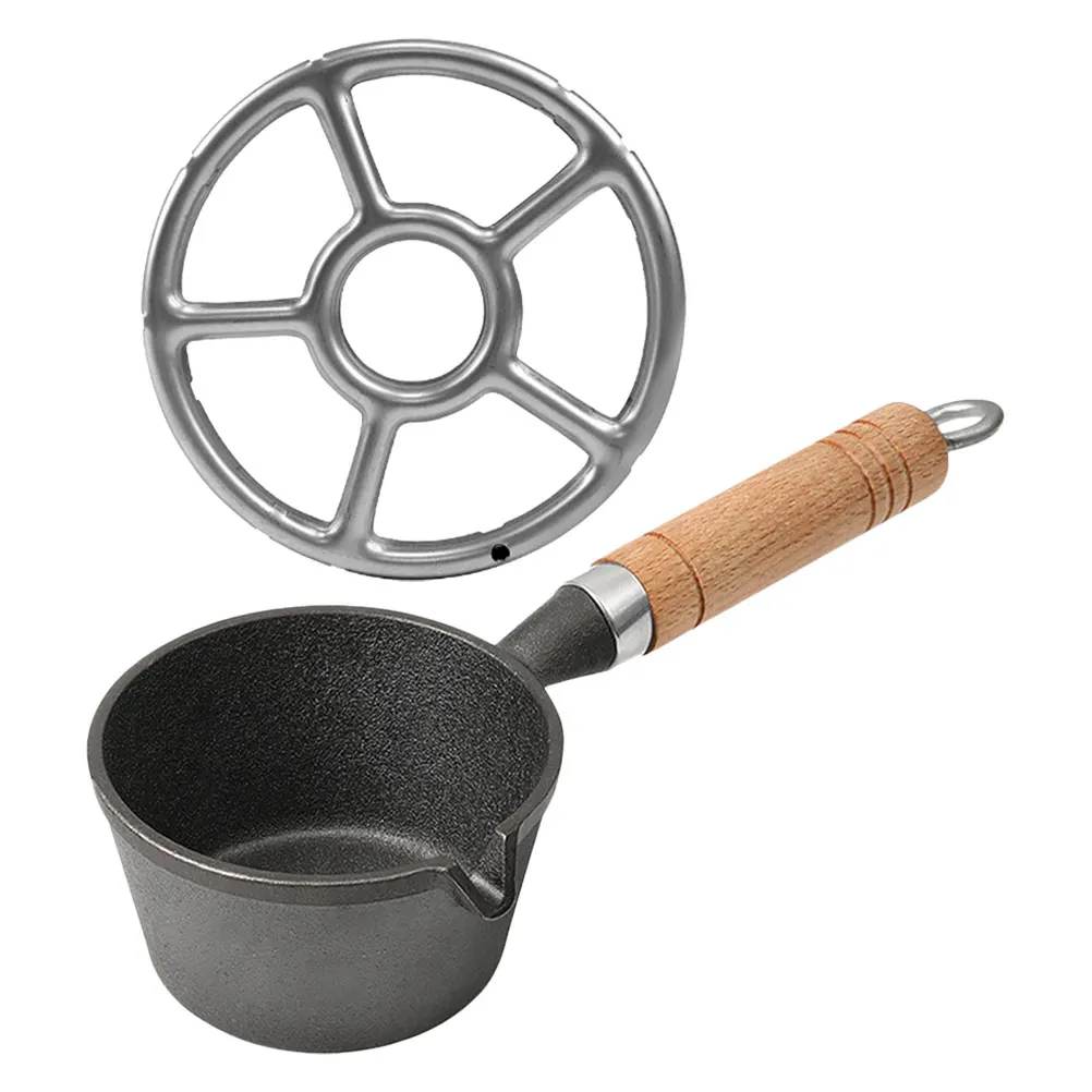 

Mini Egg Pan Cast Iron Durable Portable Camping Saucepan Enamel Pots Milk Boiling Small Cooking Pots Flat Bottom Versatile Egg