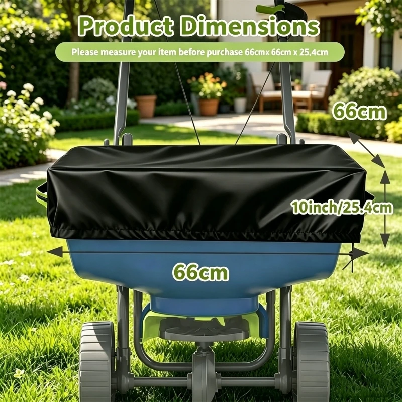 210D/420D/600D Oxford Fabric Waterproof Rain Cover For Spreader Lawn Fertilization Protector With Elastic Handle C7AC