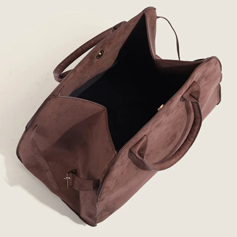 

2025 new autumn and winter retro suede tote bag for women's large capacity bag one-shoulder commuting handbag shopping bag