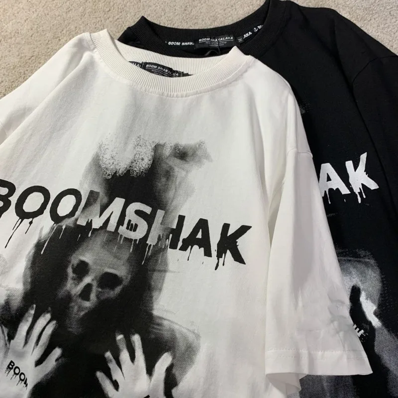 

Dark Devil Skeleton Graffiti T-shirt Casual Fashion Trends Unique Comfortable Lazy and Casual Leisure Loose Versatile Simple