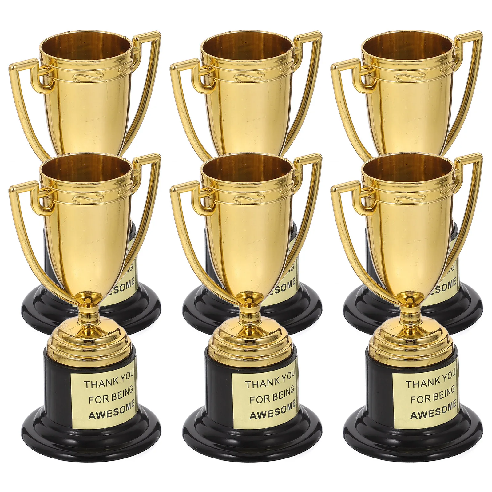 

6 шт. мини-золотые трофеи пластиковые спортивные награды сувениры для вечеринок легкий компактный дизайн для школьных соревнований дети взрослые
