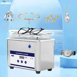 Ultrasonic Cleaner Glasses Jewelry Cleaner Machine 40KHZ High Frequency Ultrasound Washing Bath for Glasses Jewelry Cleaning