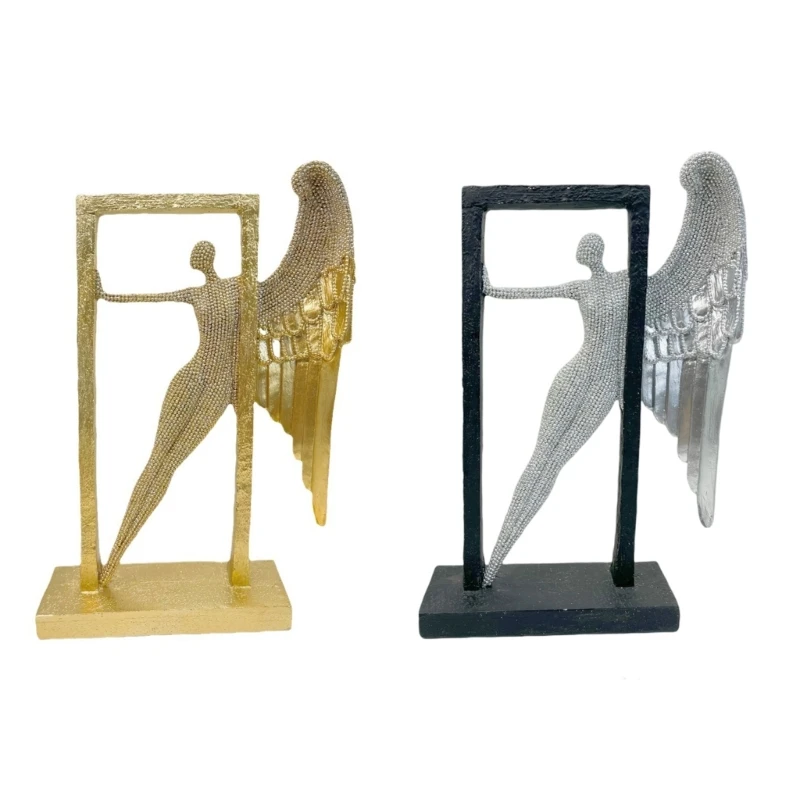 Angelic Resin Statue Sculpture Unique Desk Decoration with Simplistic Styles for Gift Giving for Home Office Bookshelfs