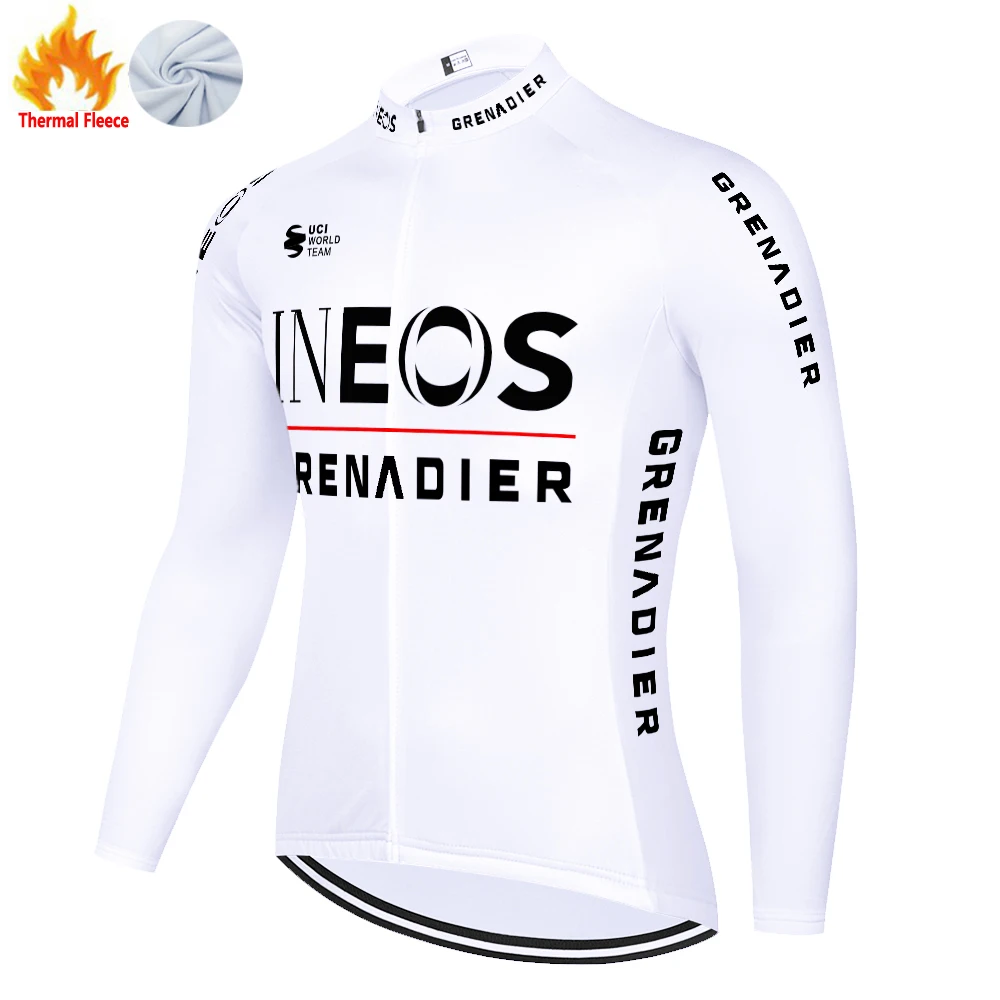 2026 camiseta de ciclismo ineos para hombre, camiseta de manga larga para bicicleta, ropa de ciclismo granadina de lana térmica de invierno para hombre, maillot ciclismo MTB