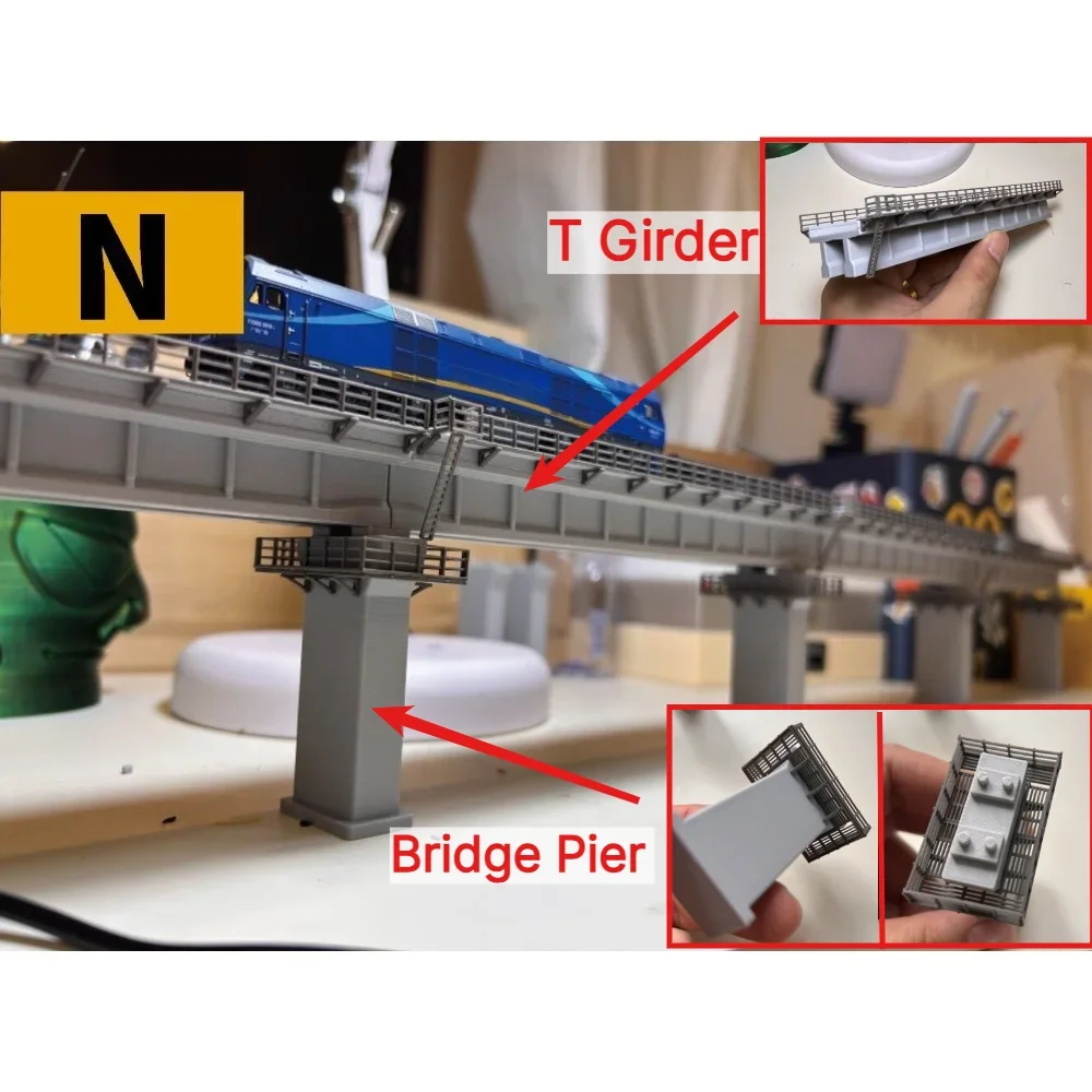 Model Railway Diorama T Girder N scale 1/160 custom 18cm Single Segment Realistic Replica Sand Table Layout Model Accessory