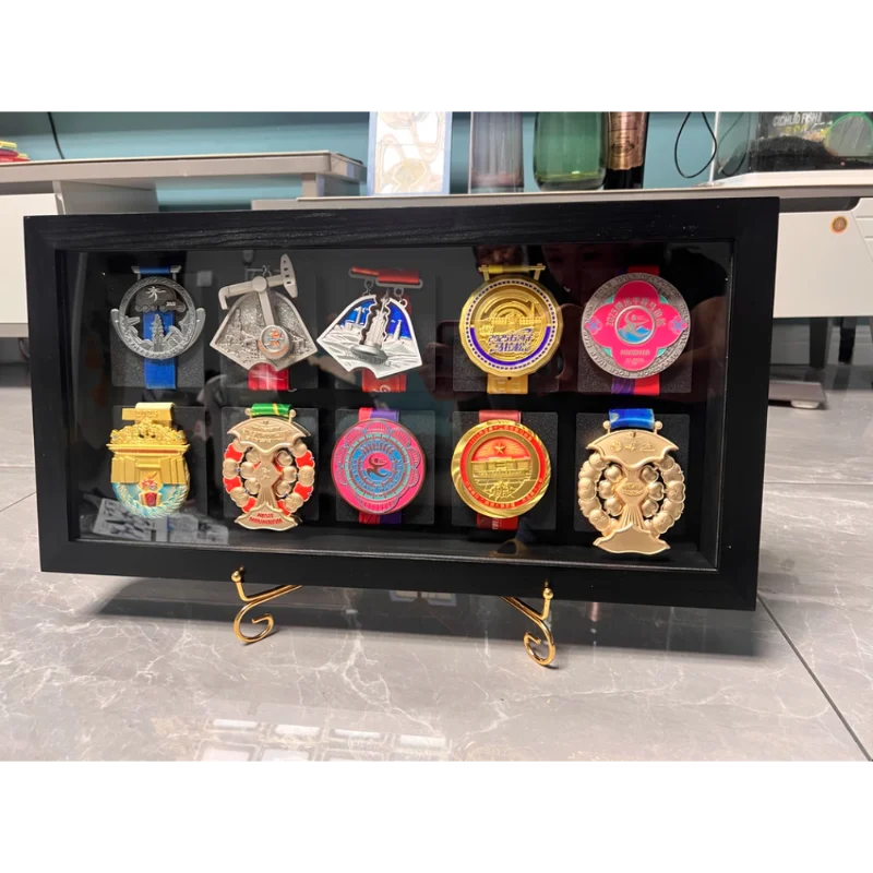 Marathon Medal Display Stand - Sports Medals - Sports Gold Medals - Solid Wood Frame - KEEP Picture Frame Room Decor Best