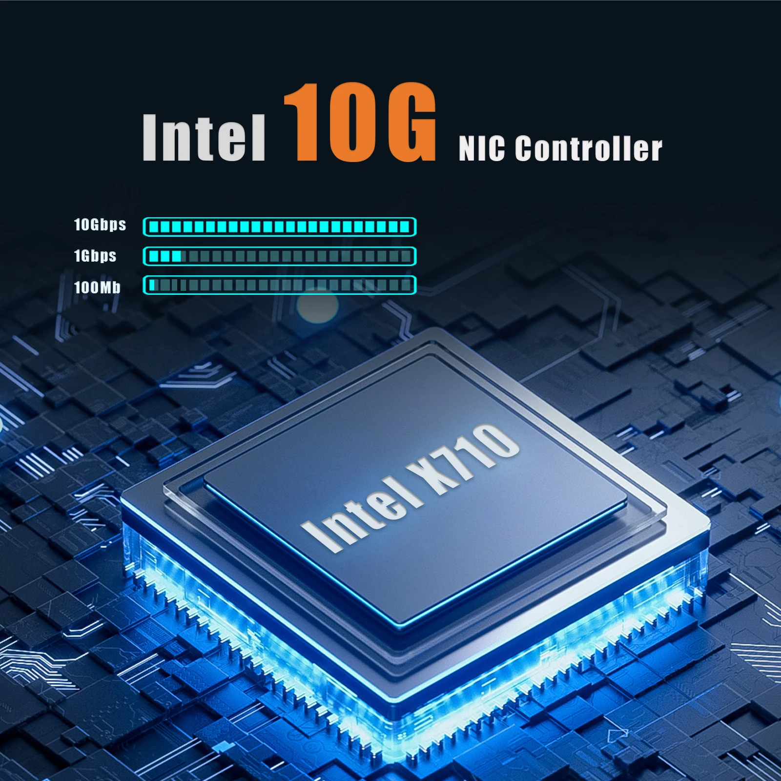 بطاقة شبكة إيثرنت RJ45 ذات 4 منافذ مع وحدة تحكم Intel X710 وواجهة PCIE 3.0X8 #4