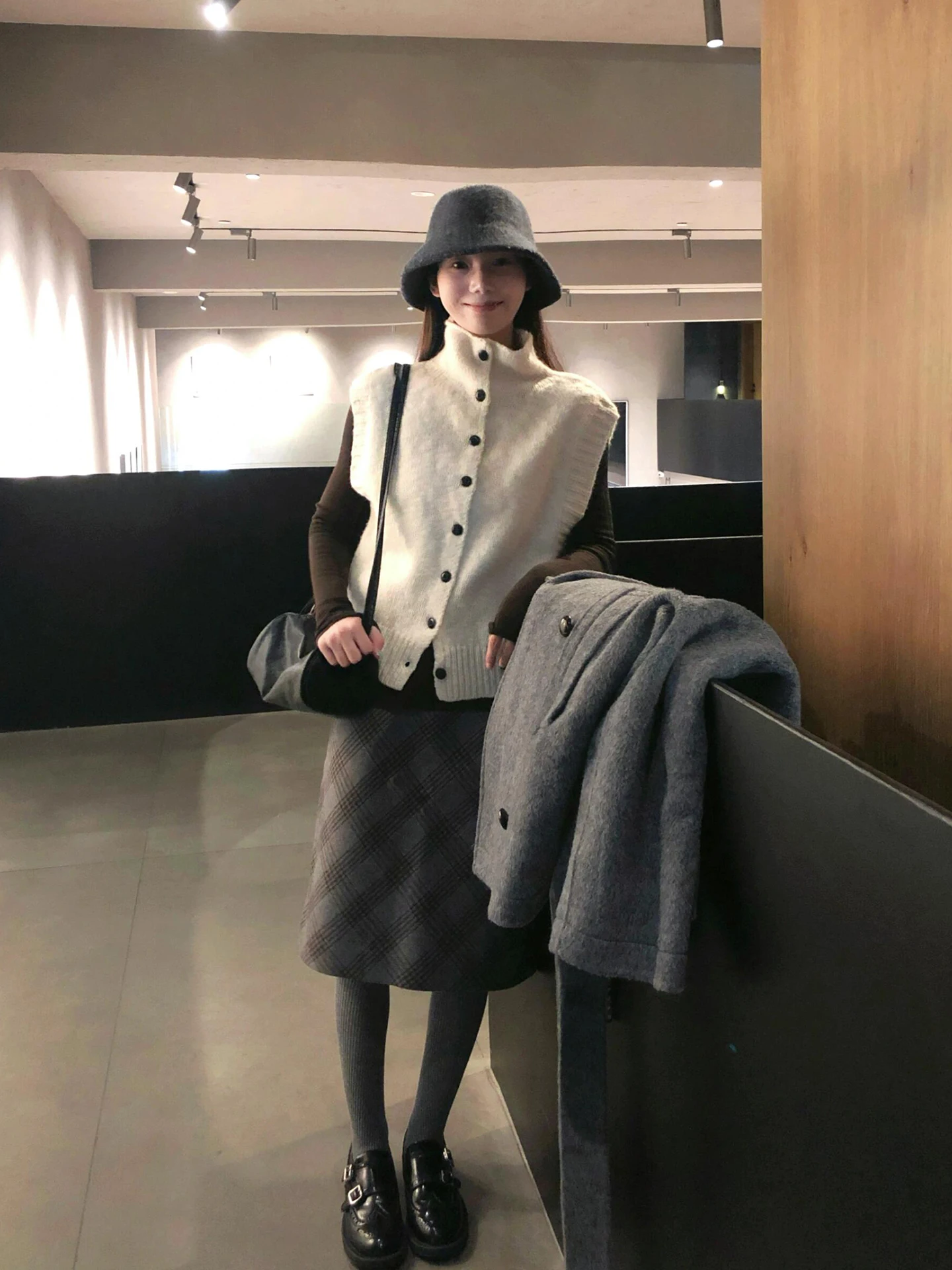 

Korean Sle Loose Women's Svel Vest Autumn Winter ort Outerwear Top Faionable Versatile mat Design