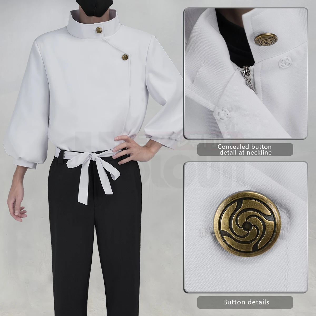 HOLOUN Jujutsu JJK Manga Anime Yuta Okkotsu Cosplay Costume Wig Jacket Black Pants Uniform Rose Net Synthetic Halloween