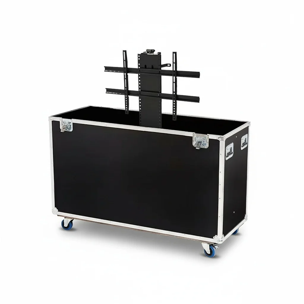 Estuche de Transporte Eléctrico para TV de 32-85 Pulgadas, con Ruedas de 100 mm, Resistente, para Viajes, Capacidad de Carga de 90 kg