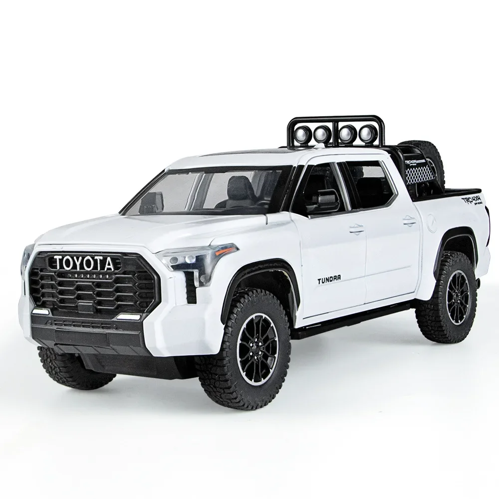 1:24 Toyota Tundra Pickup Off-road vehicle Diecast Metal Alloy Model car Sound Light Pull Back Collection Kids Toy Gifts